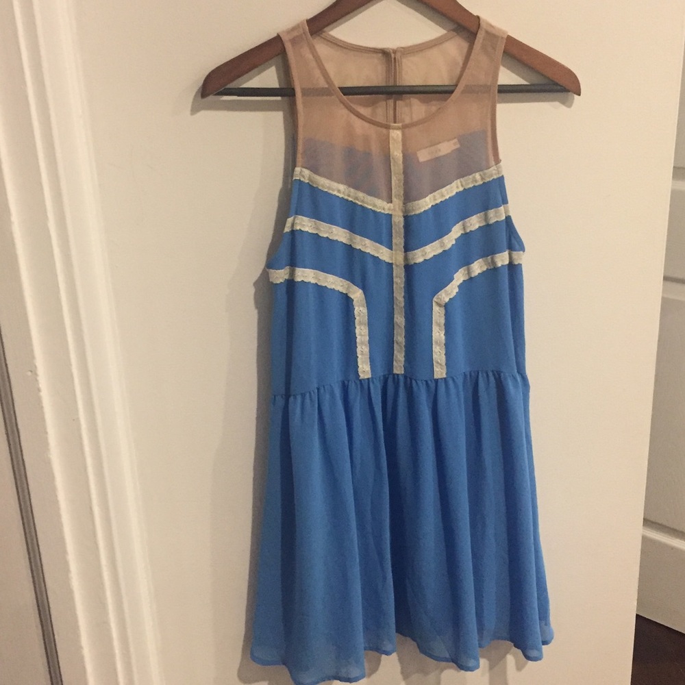 Lush brand baby blue lace mini dress size S